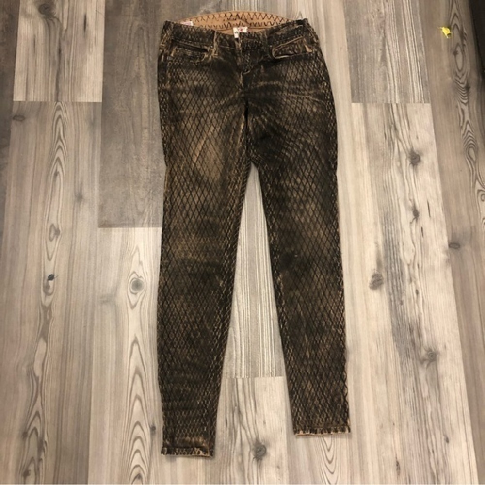 True Religion Snakeprint Skinny‎ Brown Jeans 26